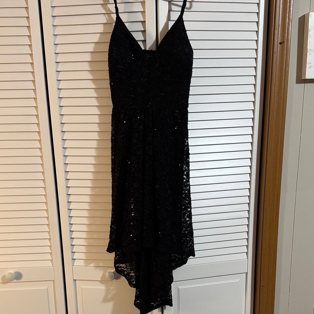 Lily Rose Black High Low Lace Dress